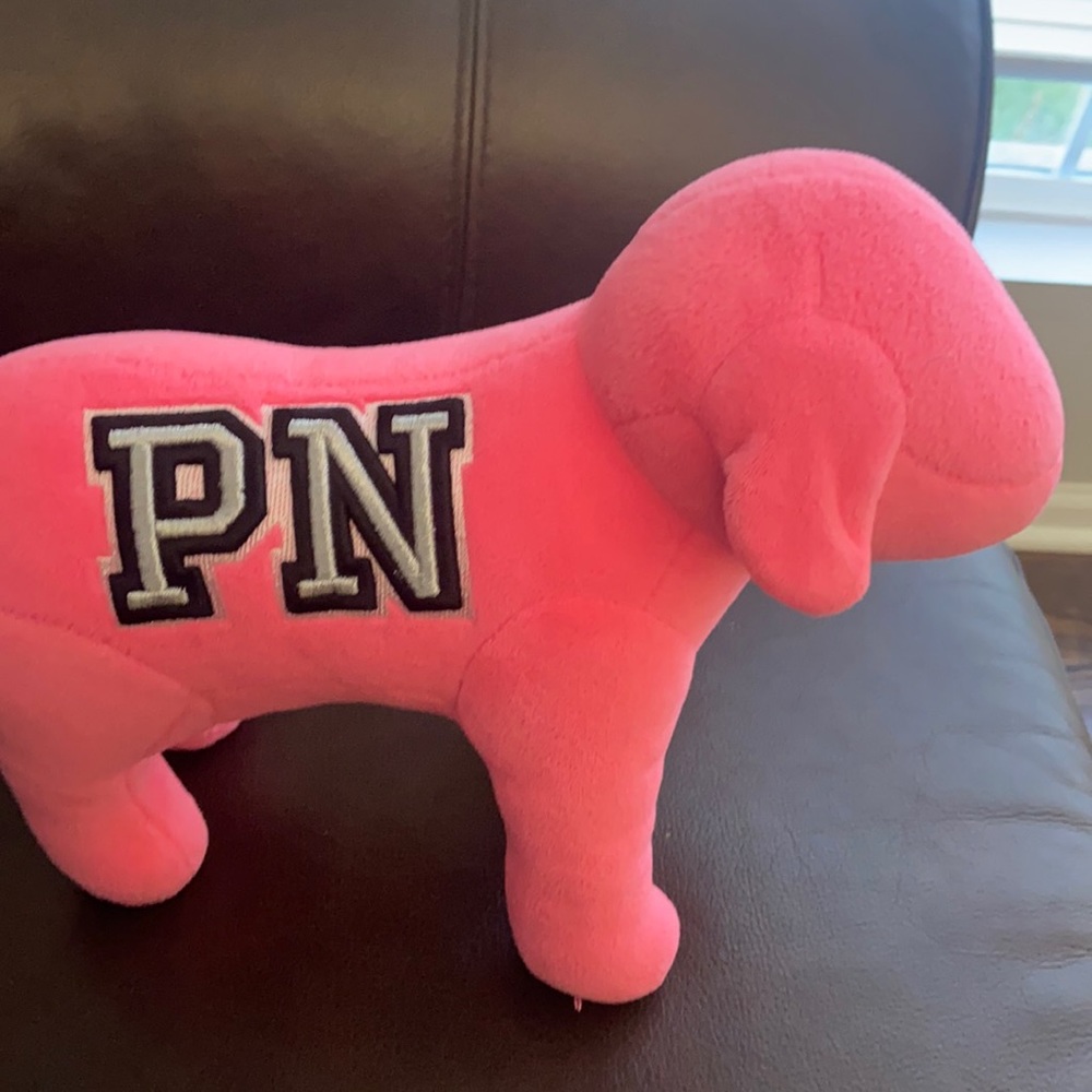 Victoria's Secret Pink Nation Dog Plush Soft Stuffed Animal Toy Embroidered 9 in